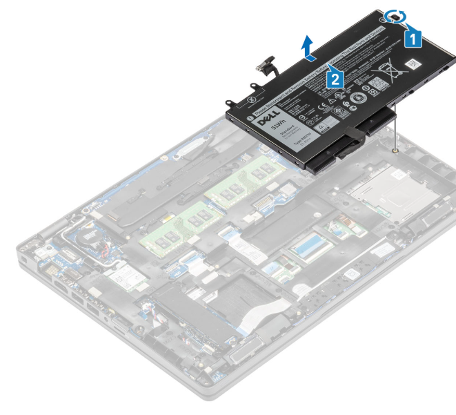 Removing the Dell Latitude 5410 battery module