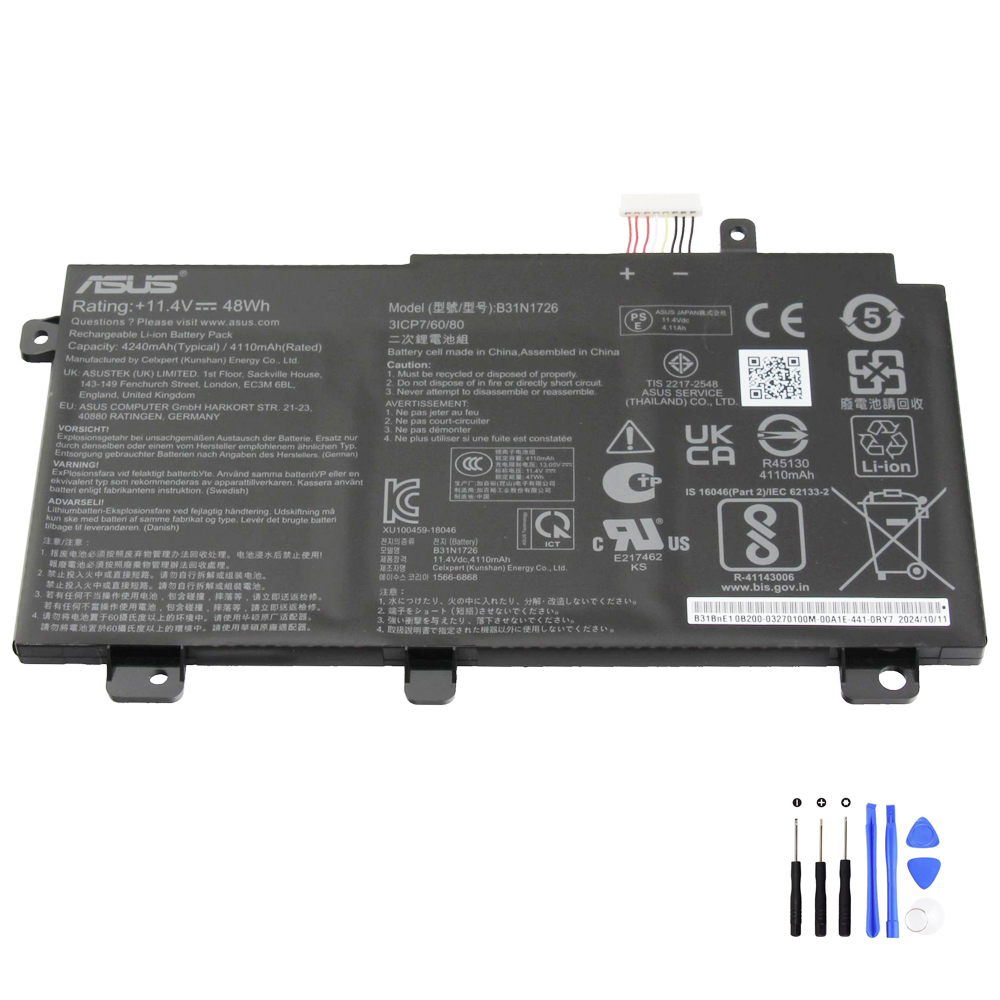 48Wh Asus B31N1726 Short Line Battery