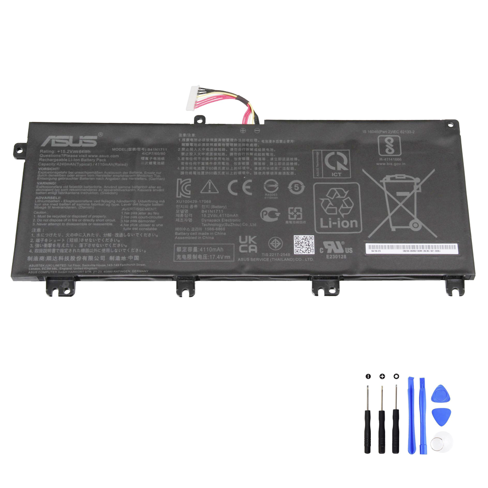 64Wh Asus B41N1711 Long Line Battery