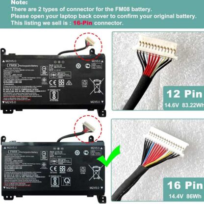 86Wh HP FM08 16Pin Battery - Image 2