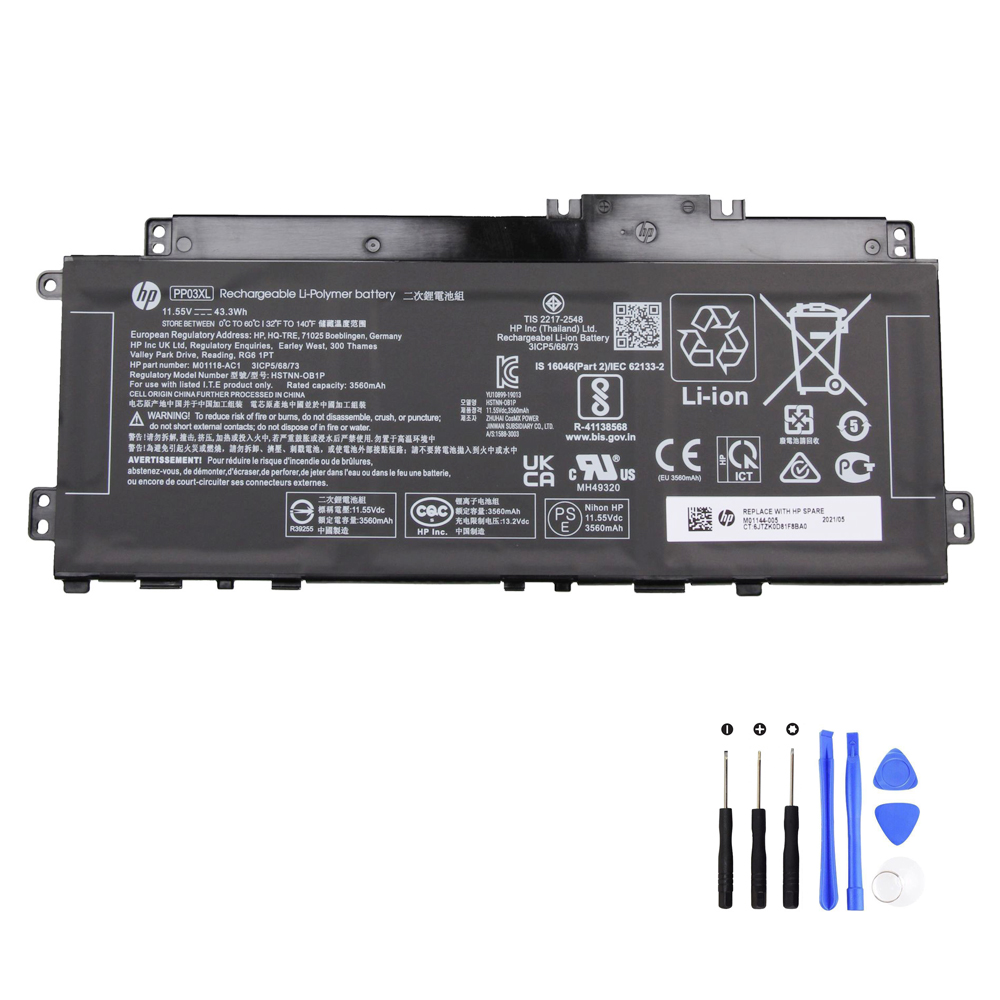 43.3Wh HP PP03XL Battery