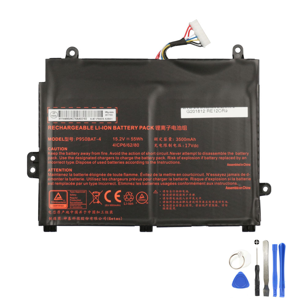 55Wh Clevo P950BAT-4 Battery