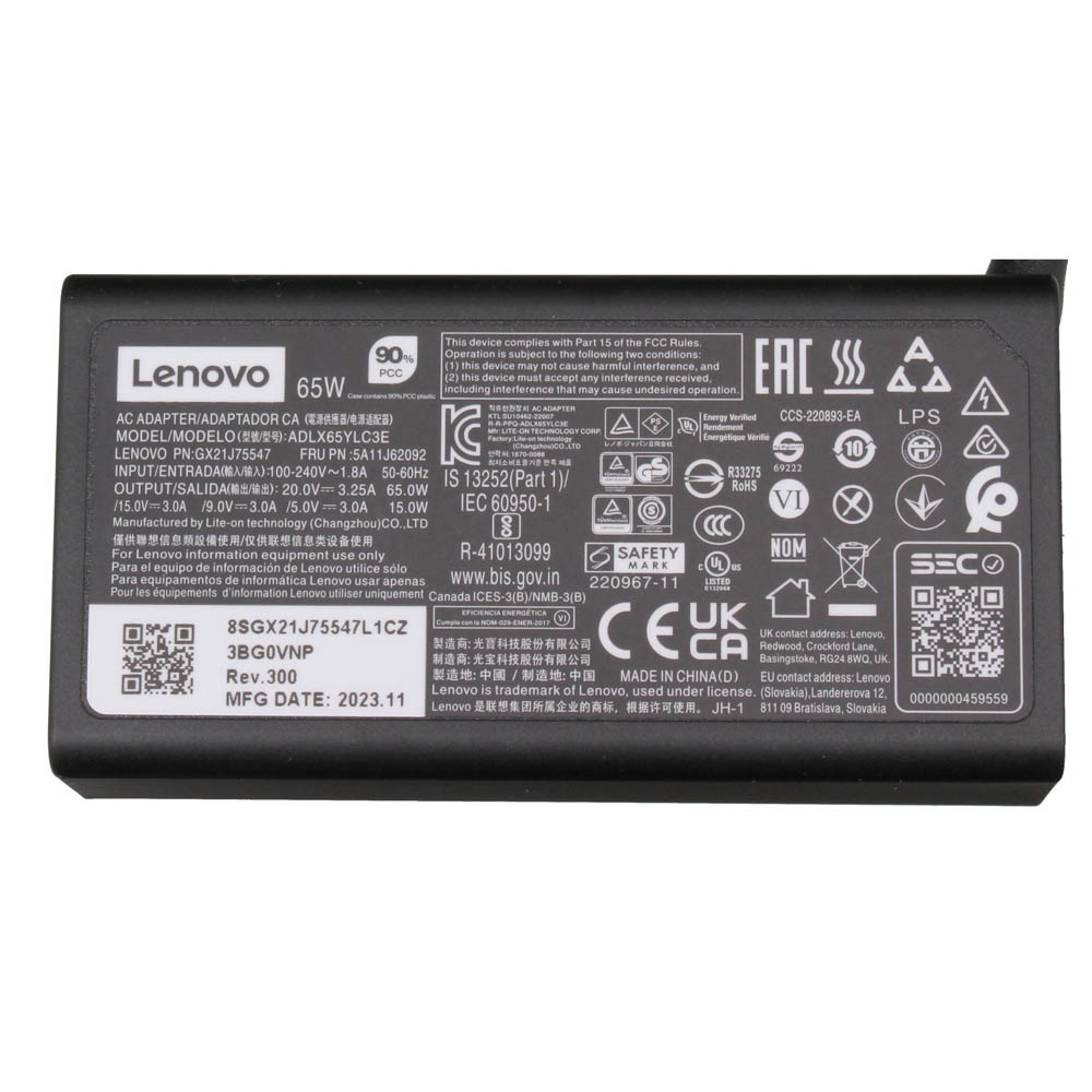 20V 3.25A 65W Lenovo USB-C AC Adapter Charger-Compact size - Image 2