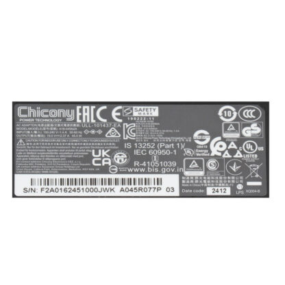 19V 2.37A 45W Chicony(HP) 4.8mm 1.7mm AC Adapter Charger - Image 2
