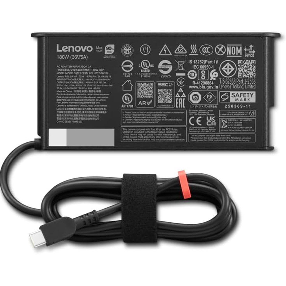 36V 5A 180W Lenovo USB-C GaN Slim AC Adapter Charger - Image 3