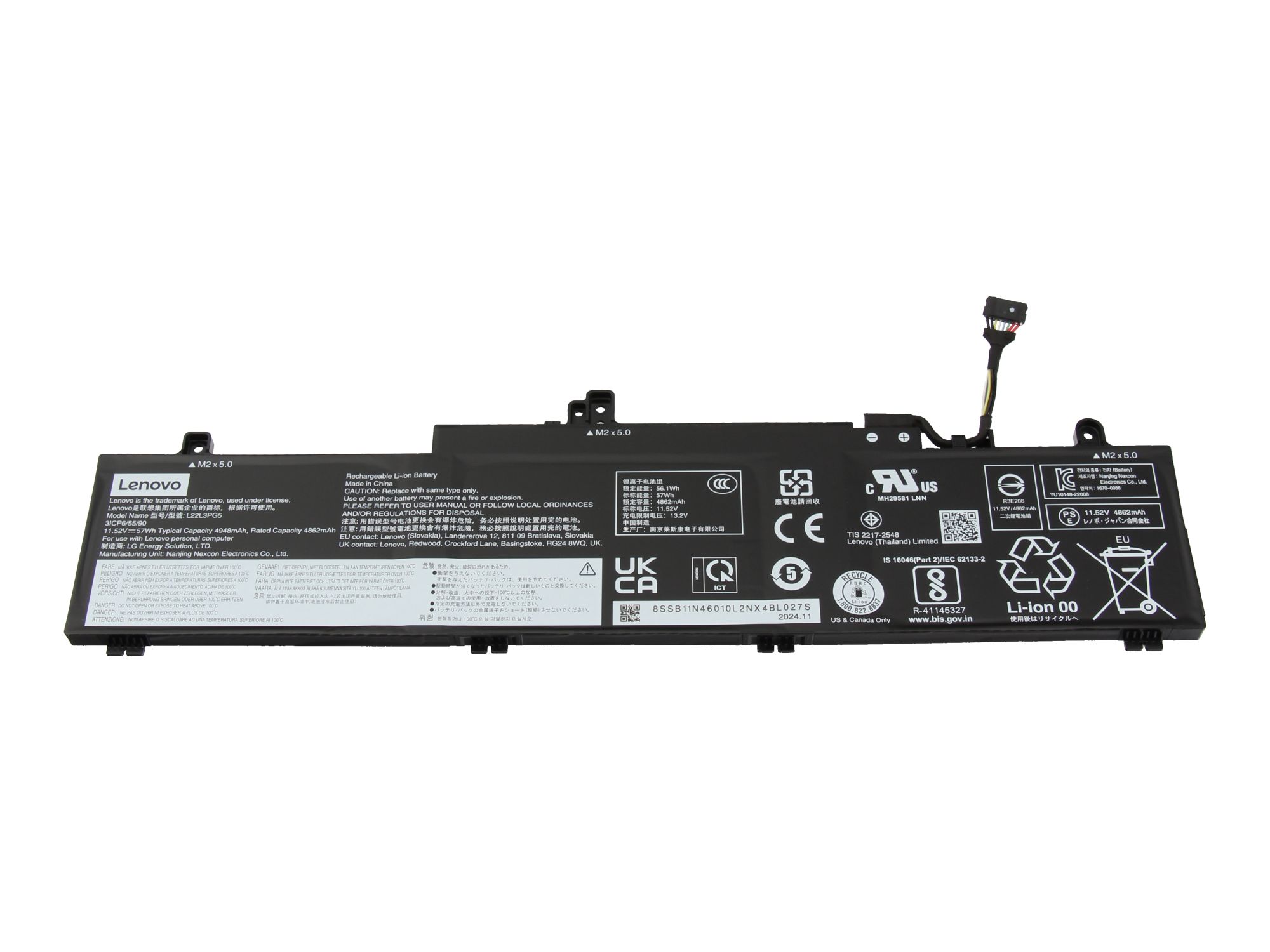 57Wh Lenovo L22L3PG5 Battery