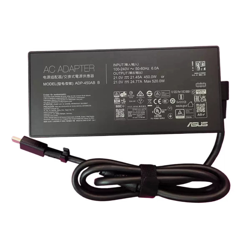 21V 21.45A 450W or 21V 24.77A 520W Asus ADP-450ABB A25-450P1A Rectangle Conn AC Adapter Charger
