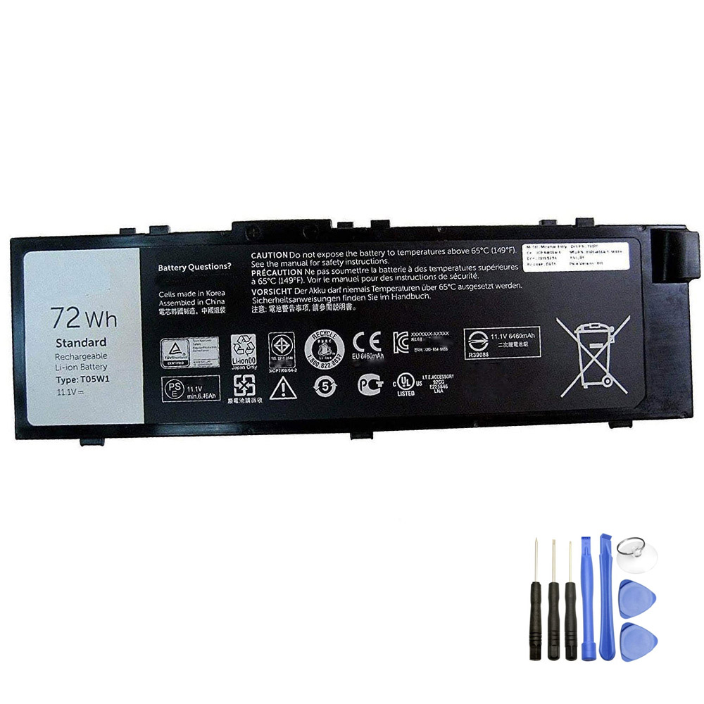 72Wh Replacement Battery for Dell T05W1