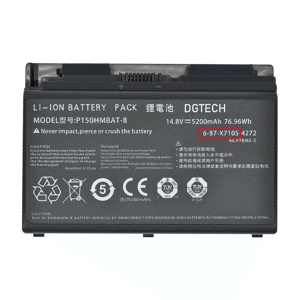 76.96Wh Clevo P150HMBAT-8 X710S Battery